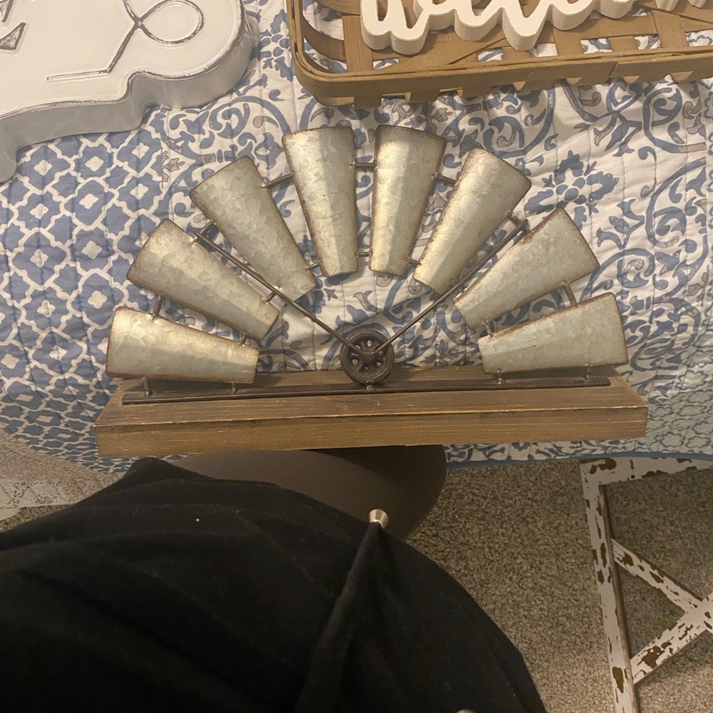 Rustic Metal Windmill Decor